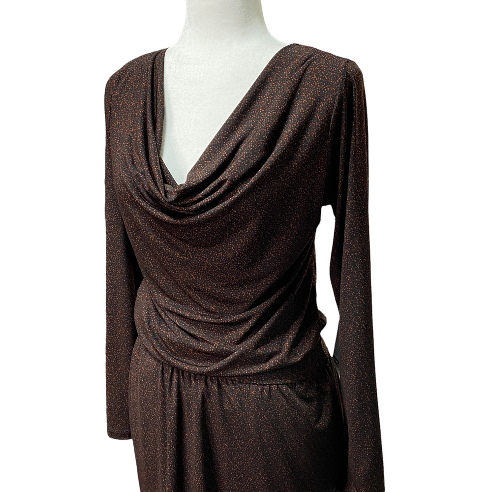 PEYTON JENSEN for EVEREVE | sz S Women's Mottled Animal Carli Drape Neck Dress - Picture 3 of 6